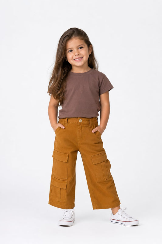 Calça Jeans Infantil Cargo Caramelo