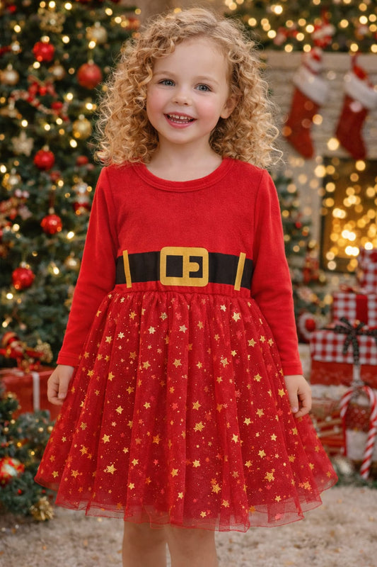 Vestido Infantil Natal Estrelinhas
