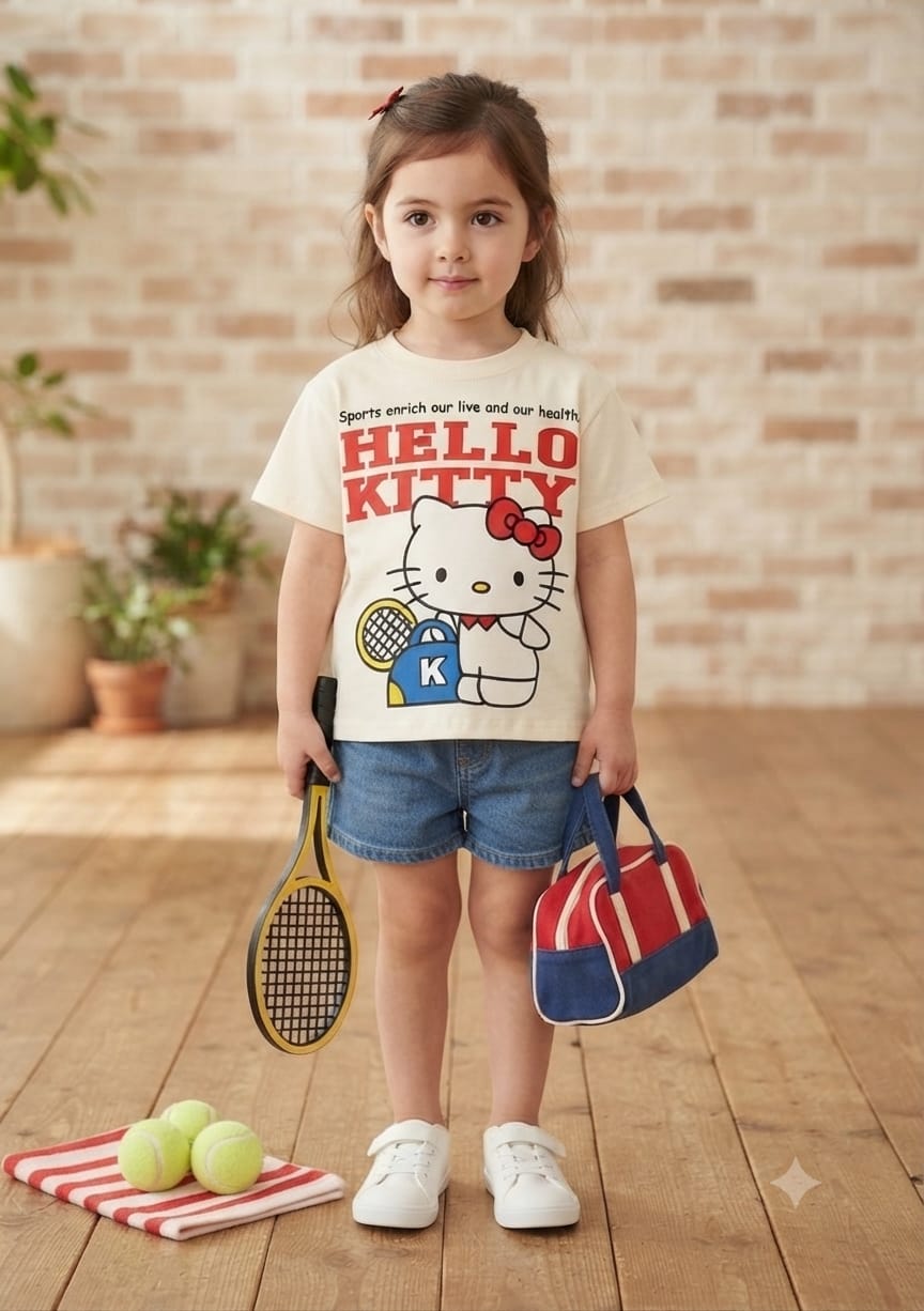 T-Shirt Infantil Feminina Hello Kitty