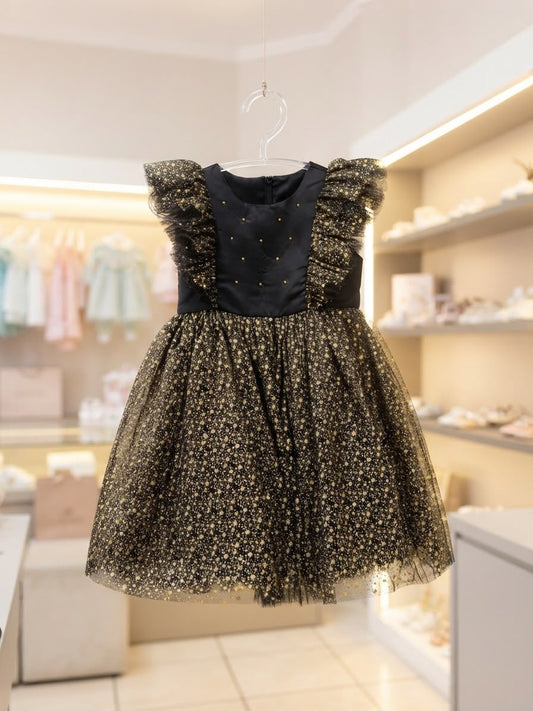 Vestido Infantil Estrelinhas e laço