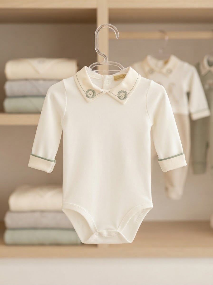 Body Infantil com Gola Bordada