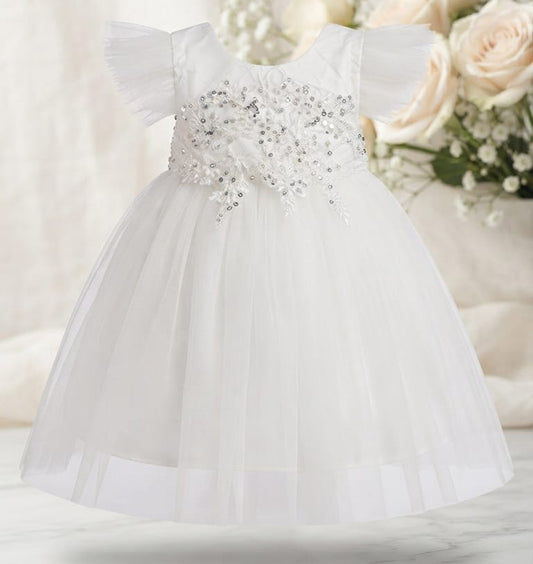Vestido Infantil Branco Brilhante