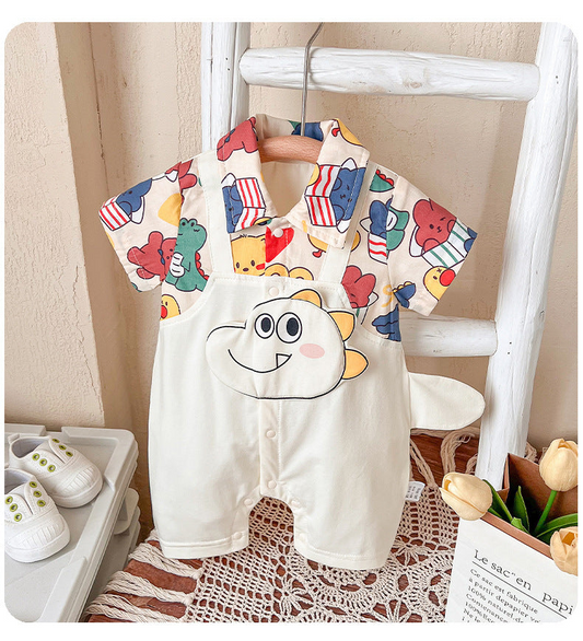 Jardineira Infantil Dino Colorido