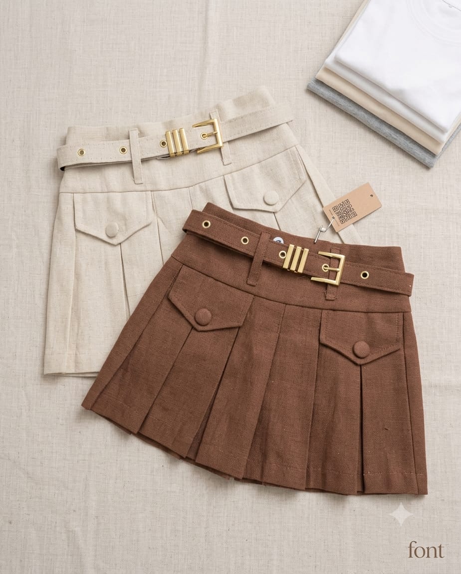Shorts Saia Infantil Com Cinto