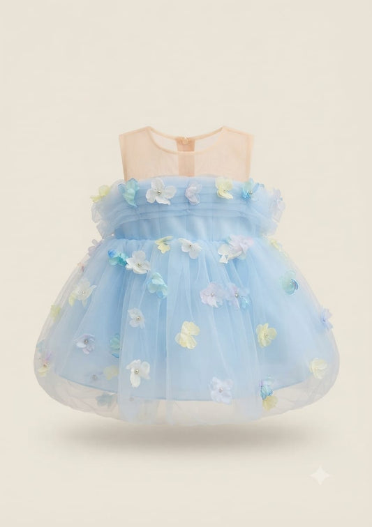Vestido Infantil Azul Borboletinhas