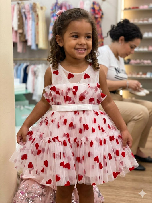 Vestido Infantil Coraçõeszinhos