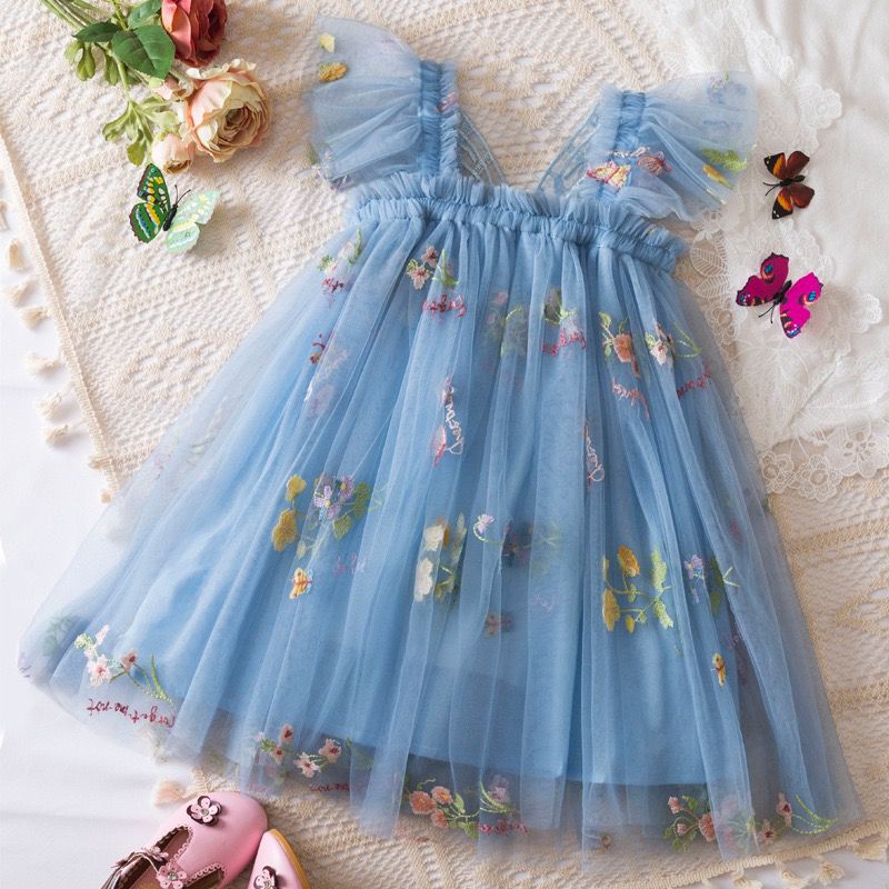 Vestido Infantil Tule Floral