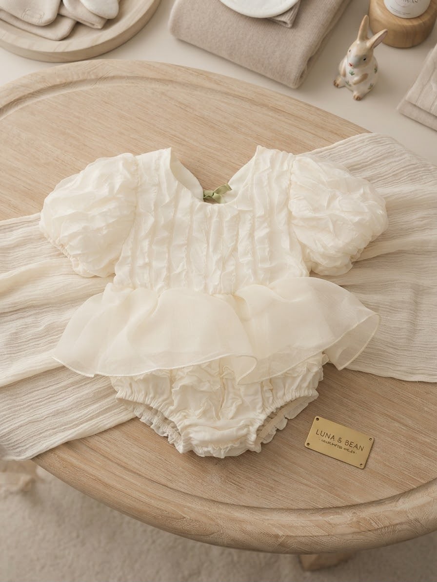 Body Vestidinho Bege Tulipas