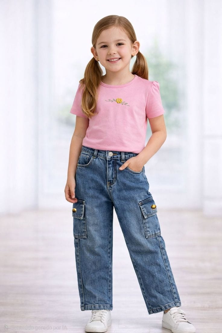 Calça Cargo Infantil Bolsos