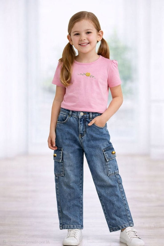 Calça Cargo Infantil Bolsos