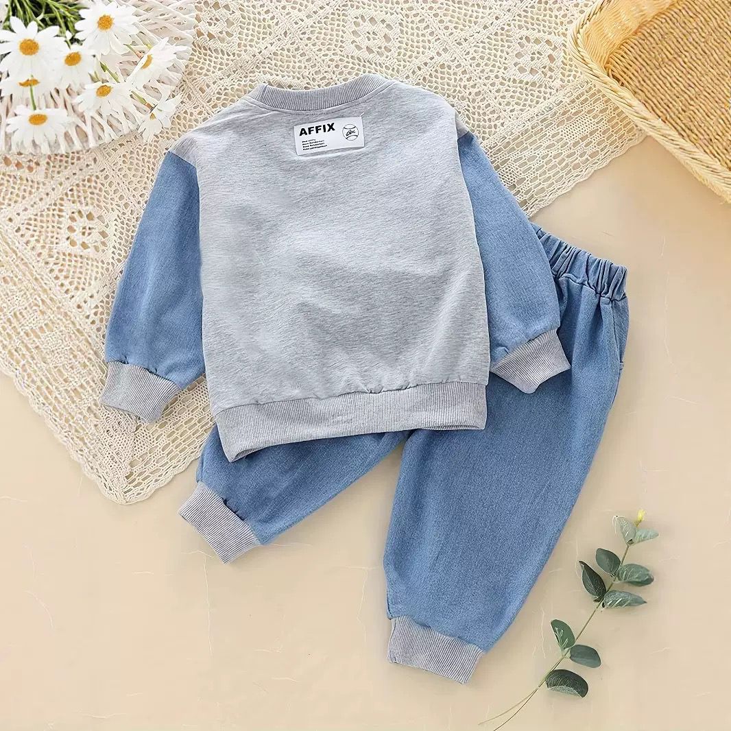 Conjunto Infantil Masculino Cinza e Jeans