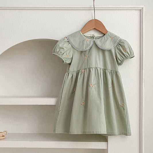 Vestido Infantil Gola Florzinhas