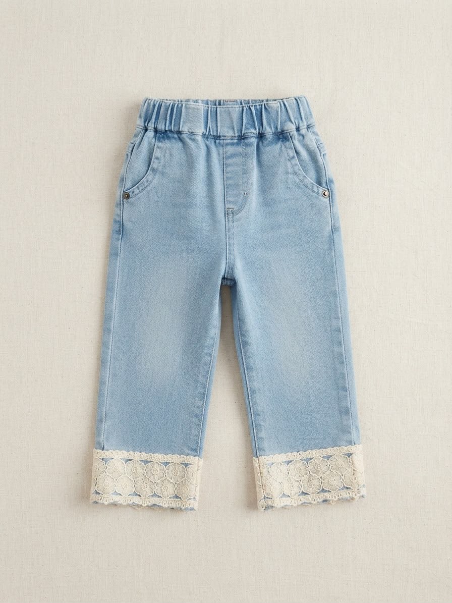 Calça Infantil Jeans Barra Flores