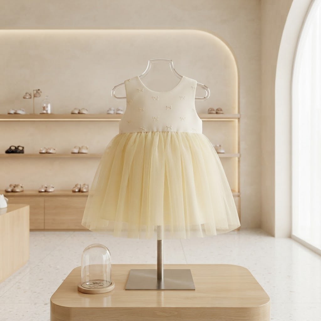 Vestido Infantil com Tule e Asas