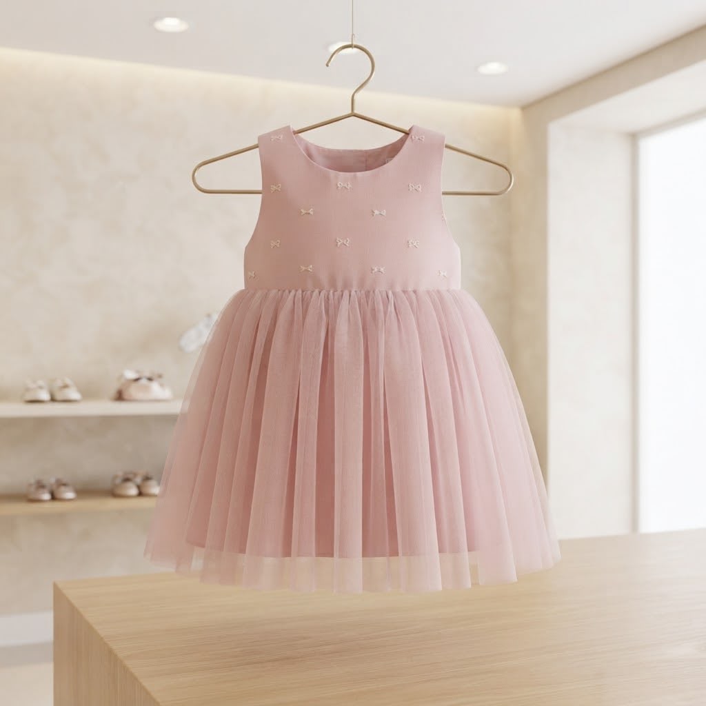 Vestido Infantil com Tule e Asas