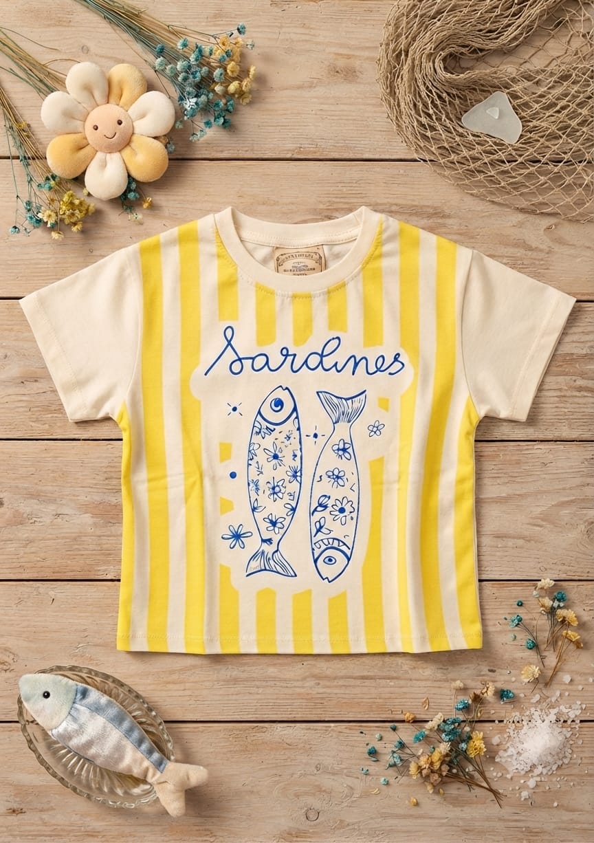 T-Shirt Infantil Feminina Sardines