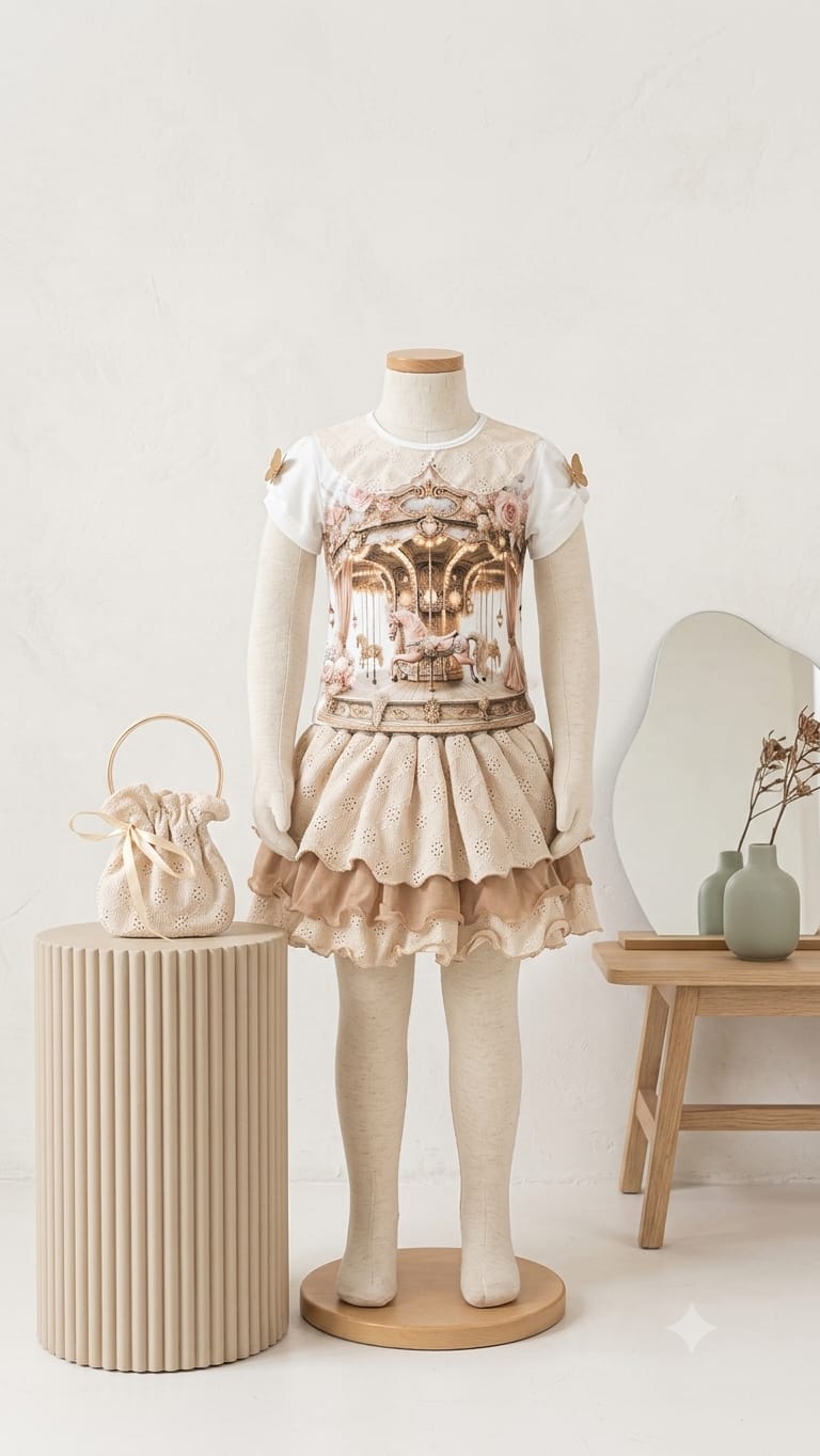 Conjunto Infantil Carrosel + Bolsinha