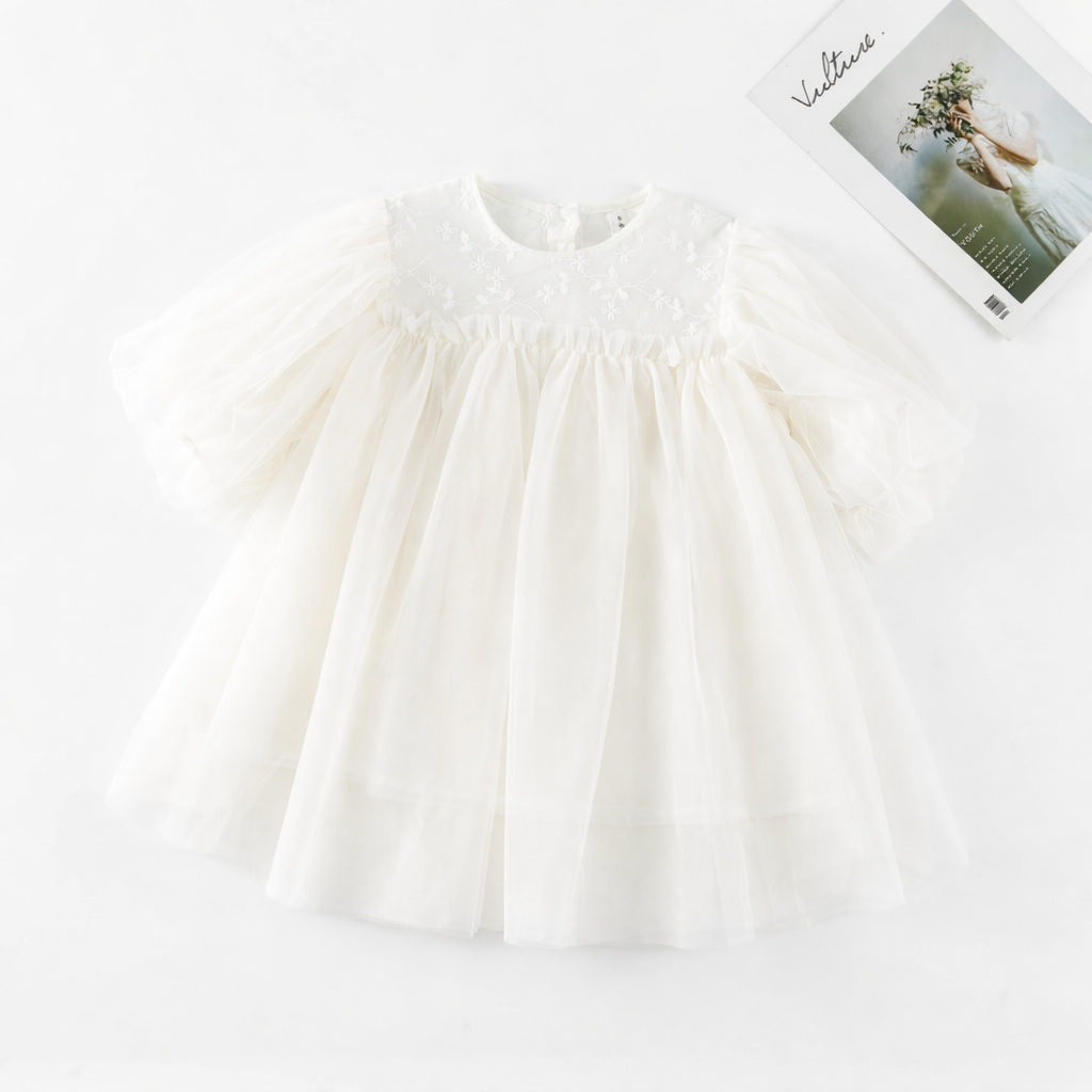 Vestido Infantil Tule Florzinhas