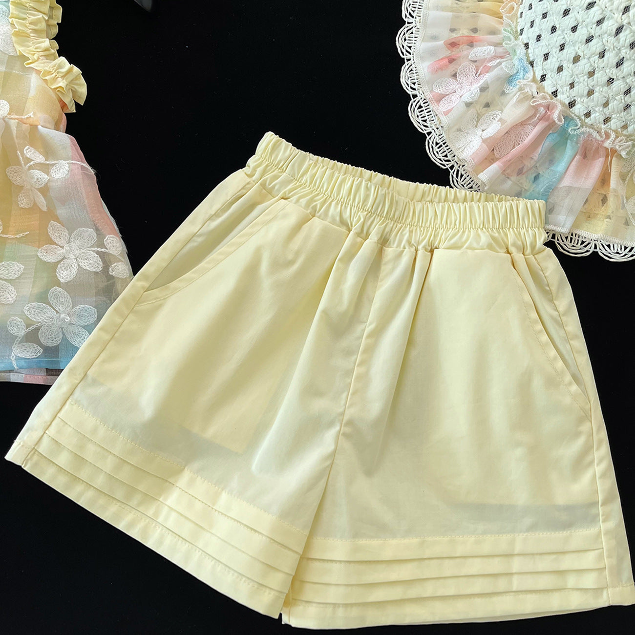 Conjunto Infantil Feminino Amarelo Flores