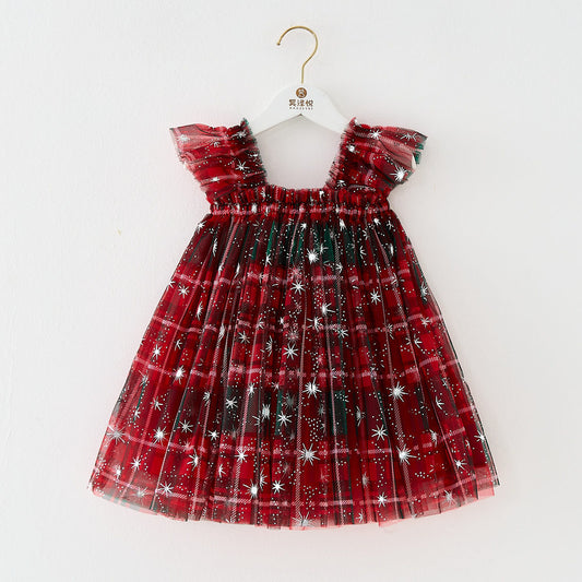 Vestido Infantil Xadrez Natal