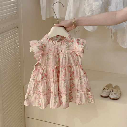 Vestido Infantil Floral Camadinhas
