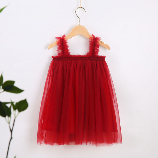 Vestido Tule Vermelho