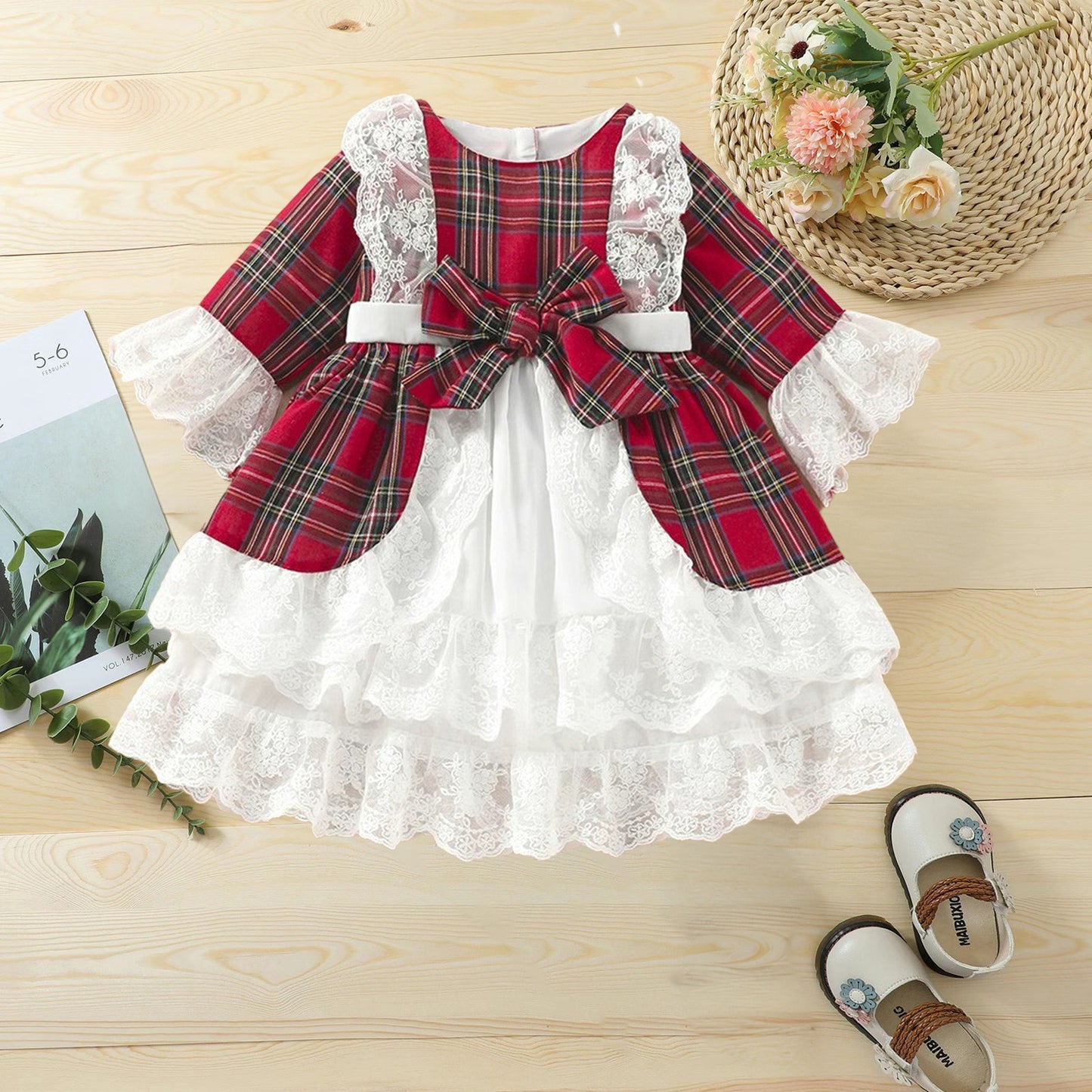 Vestido Infantil Natalino Rendinha