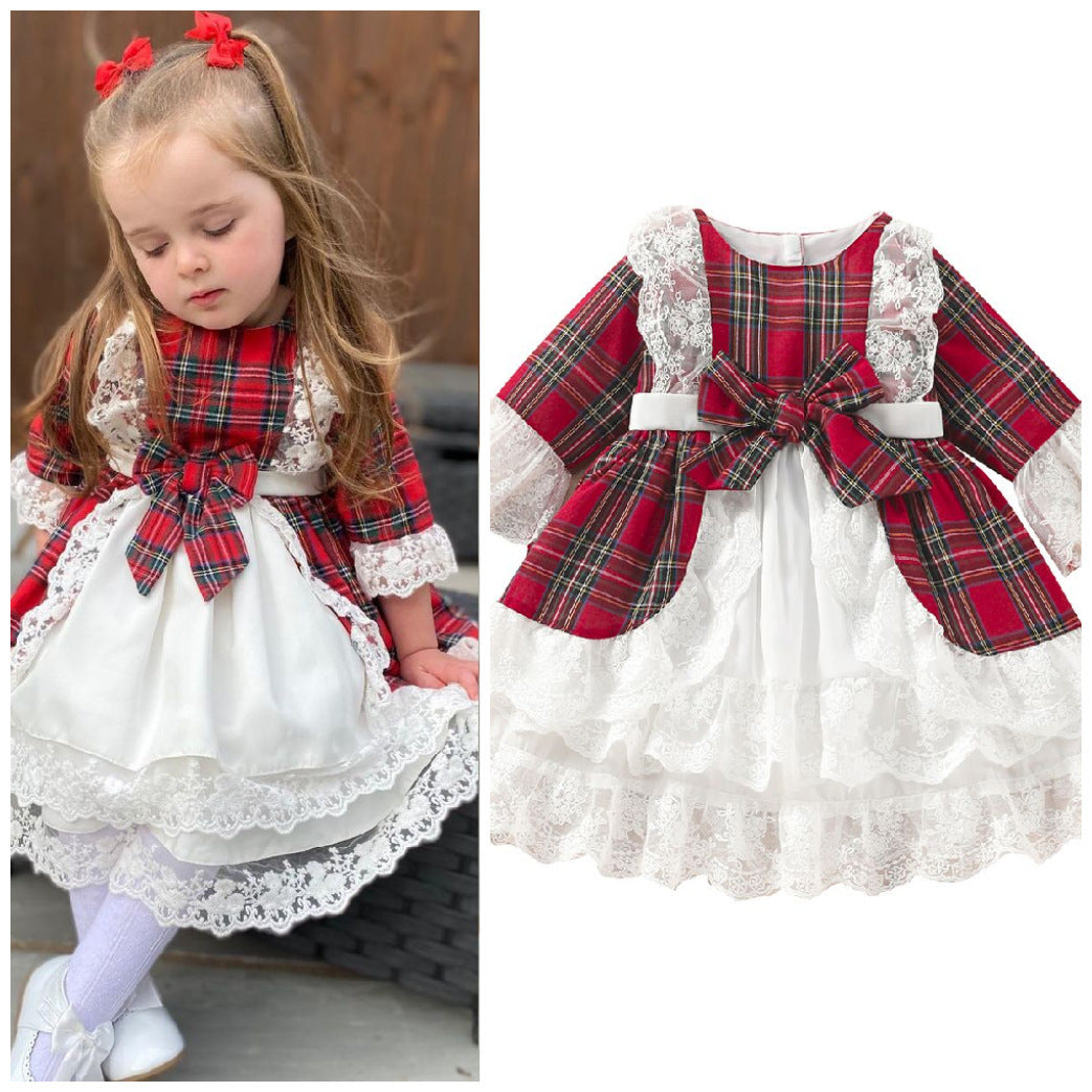 Vestido Infantil Natalino Rendinha