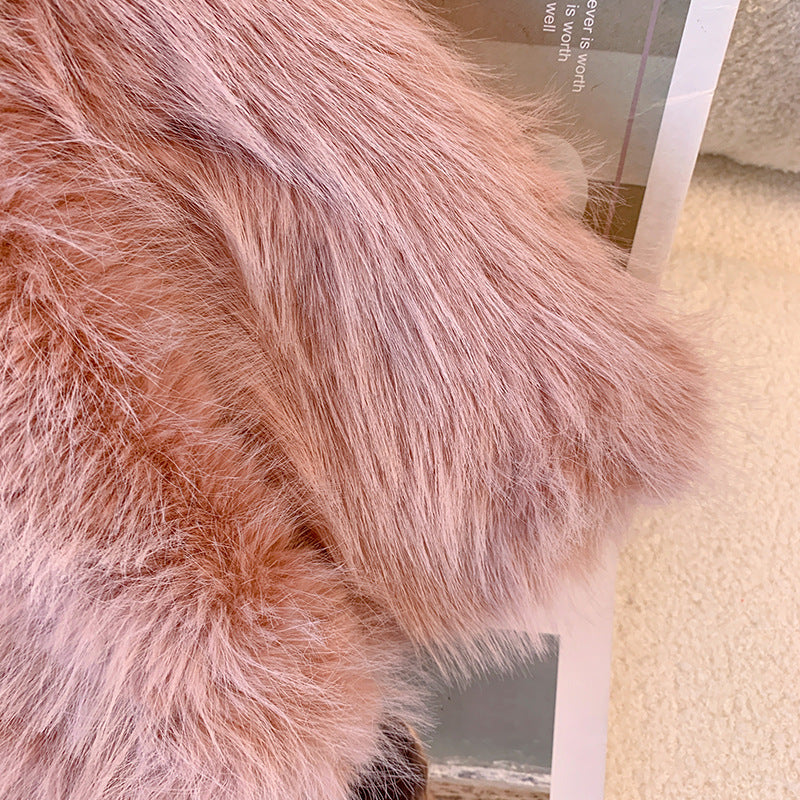 Casaco Infantil Feminino Rosa de Pelos