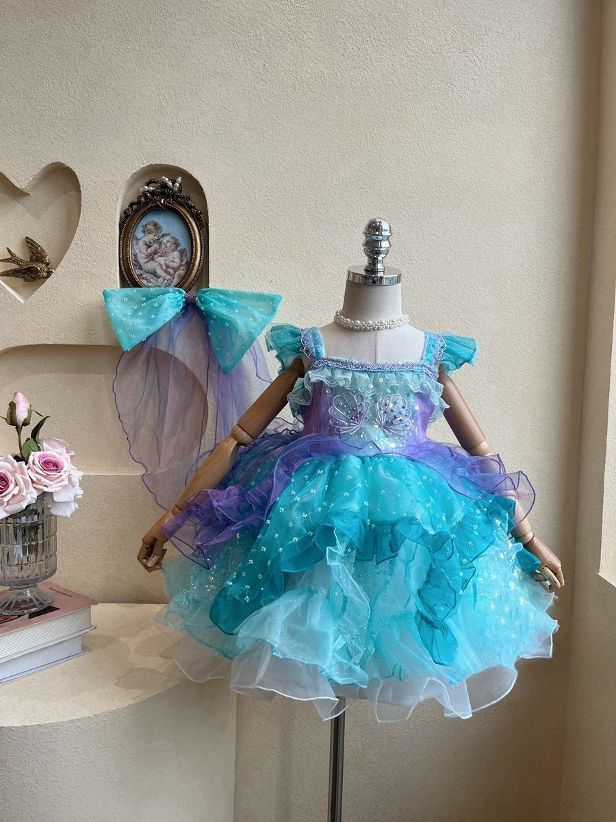 Vestido Infantil com Laço Sereia