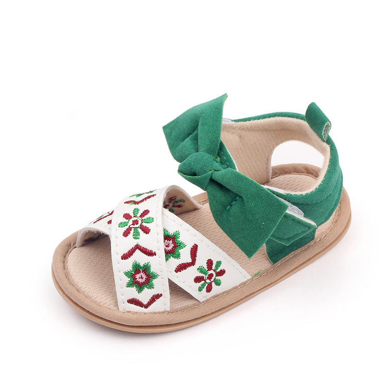 Sandália Infantil Feminina Laçinho Bordada