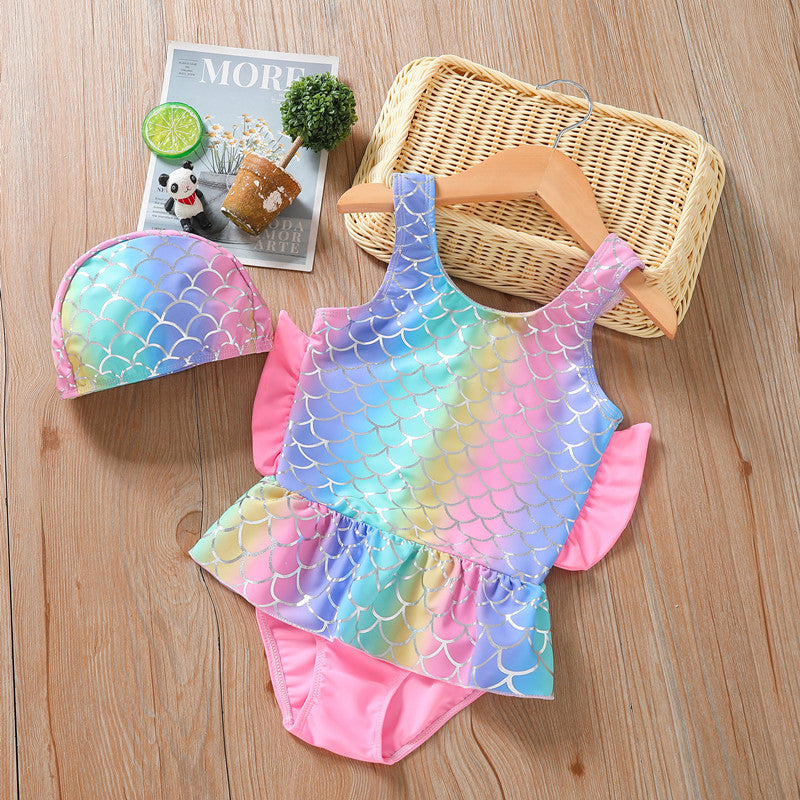 Maiô Infantil Sereia + Chapéu