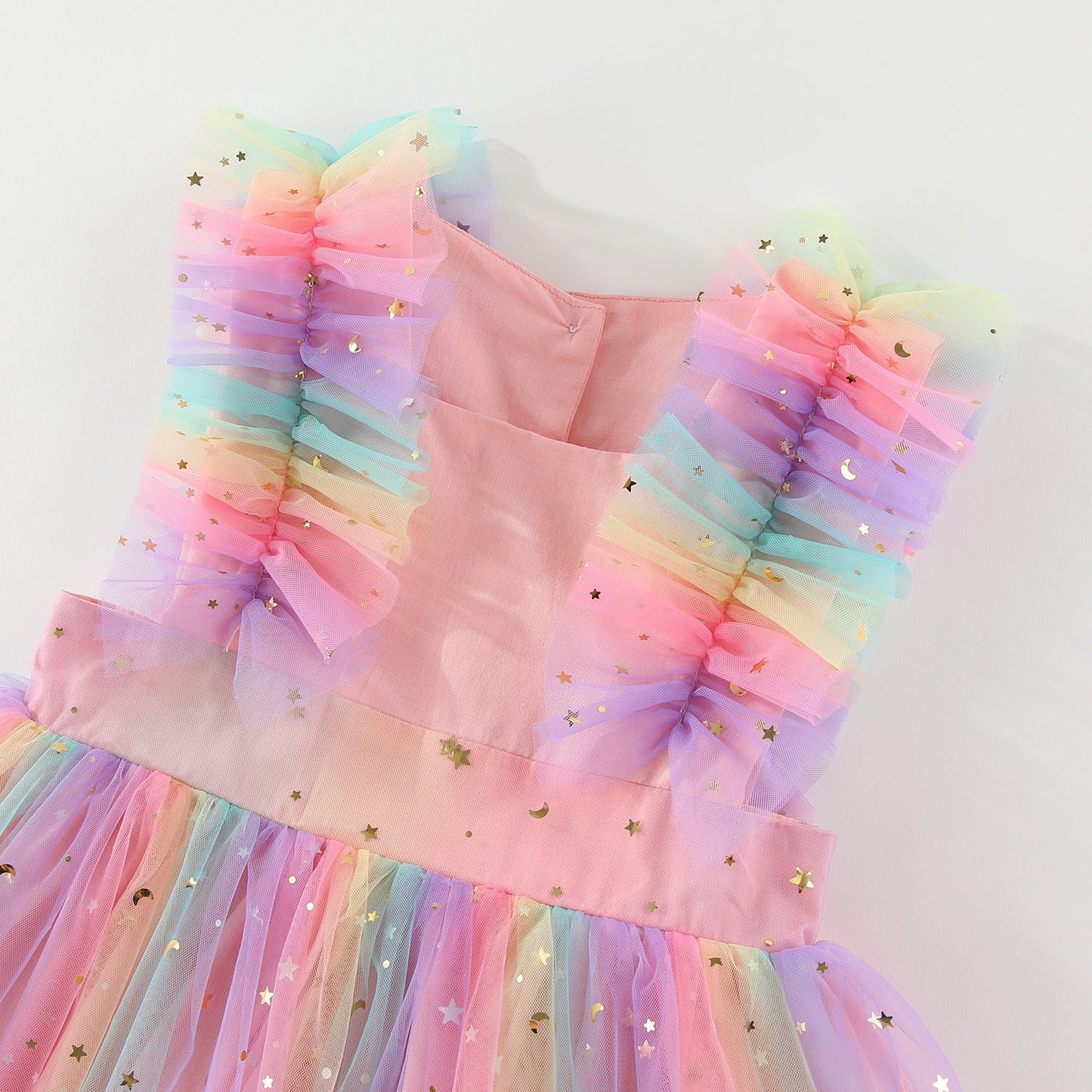 Vestido Infantil Tule Estrelinhas