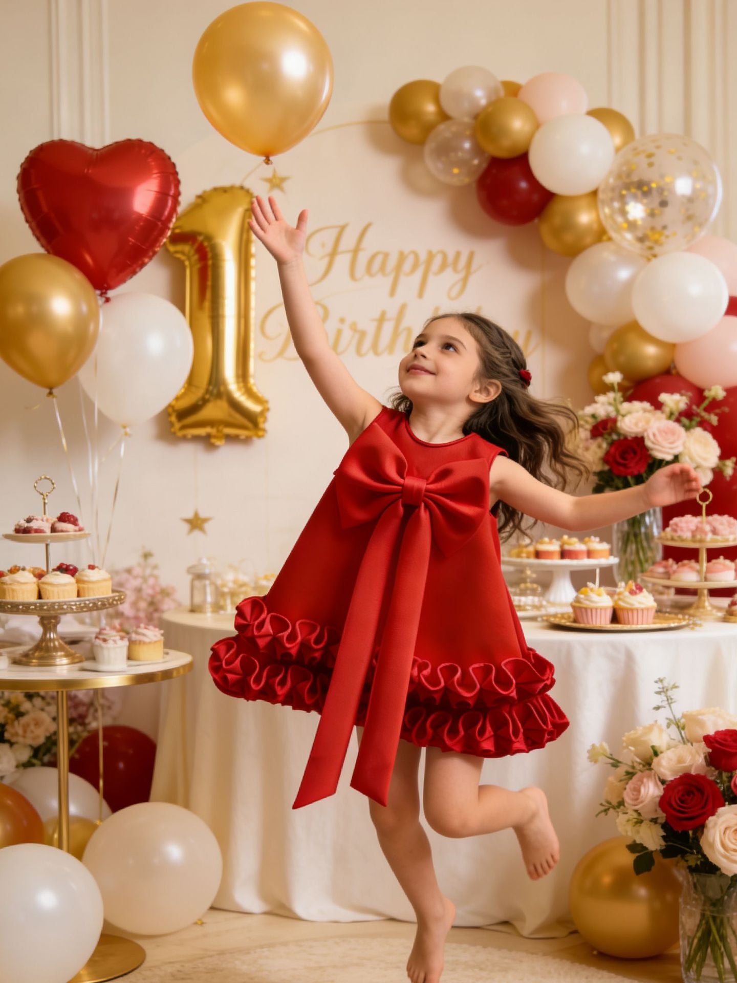 Vestido Infantil Barra Babados e Laço