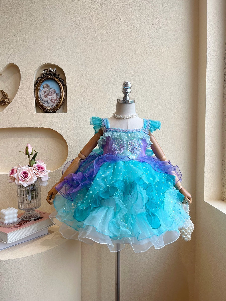 Vestido Infantil com Laço Sereia