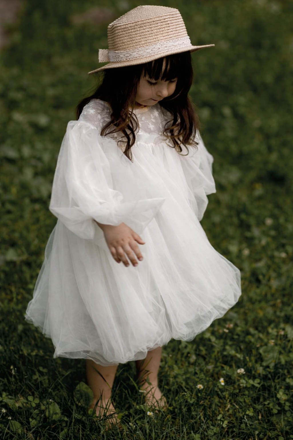 Vestido Infantil Tule Florzinhas
