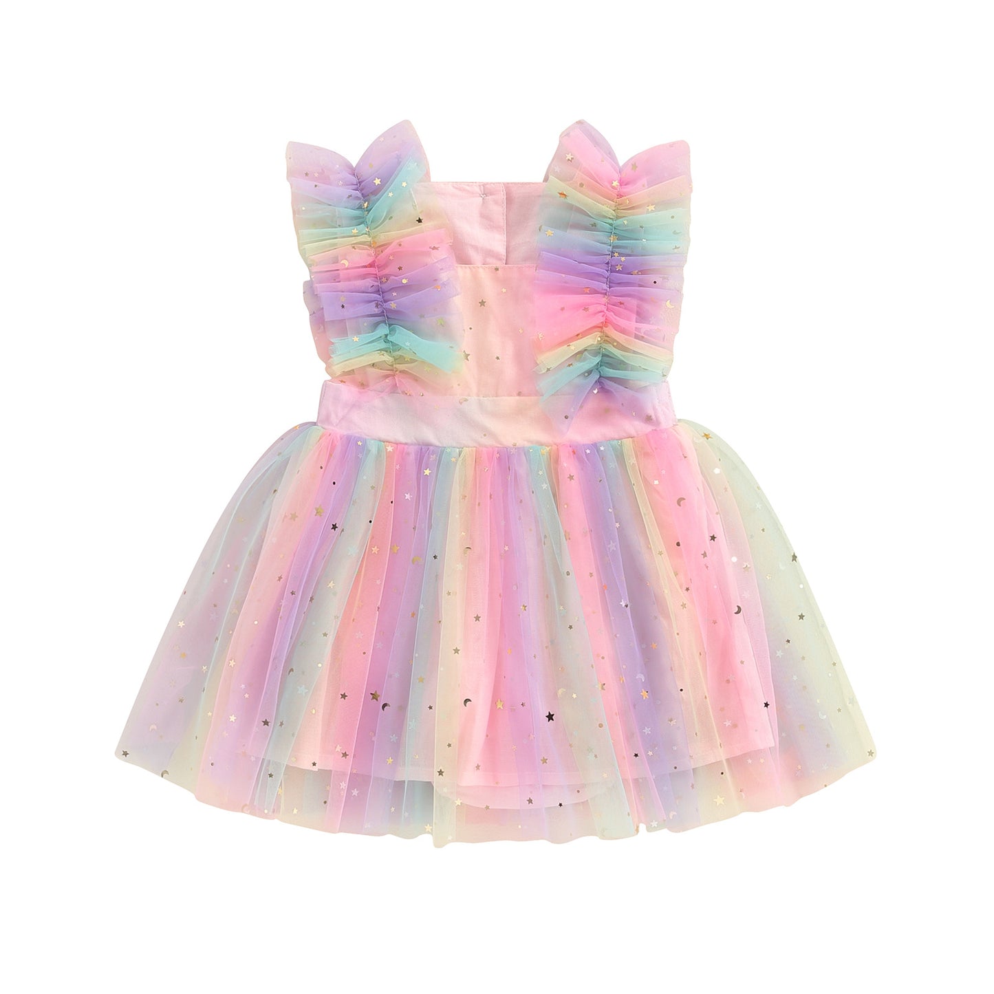 Vestido Infantil Tule Estrelinhas