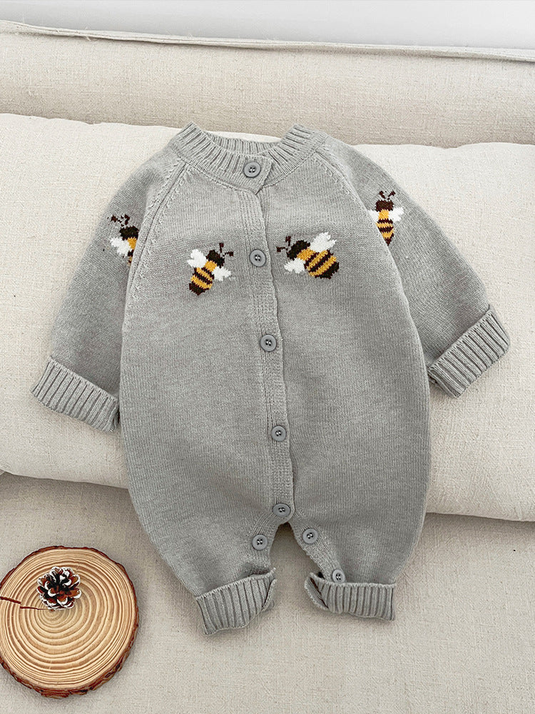 Macacão Infantil de Tricô Abelinhas