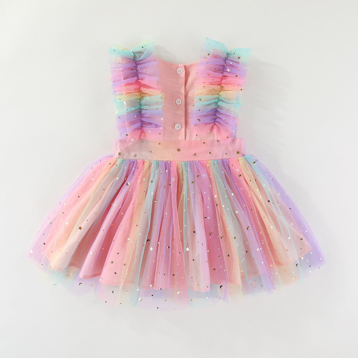 Vestido Infantil Tule Estrelinhas