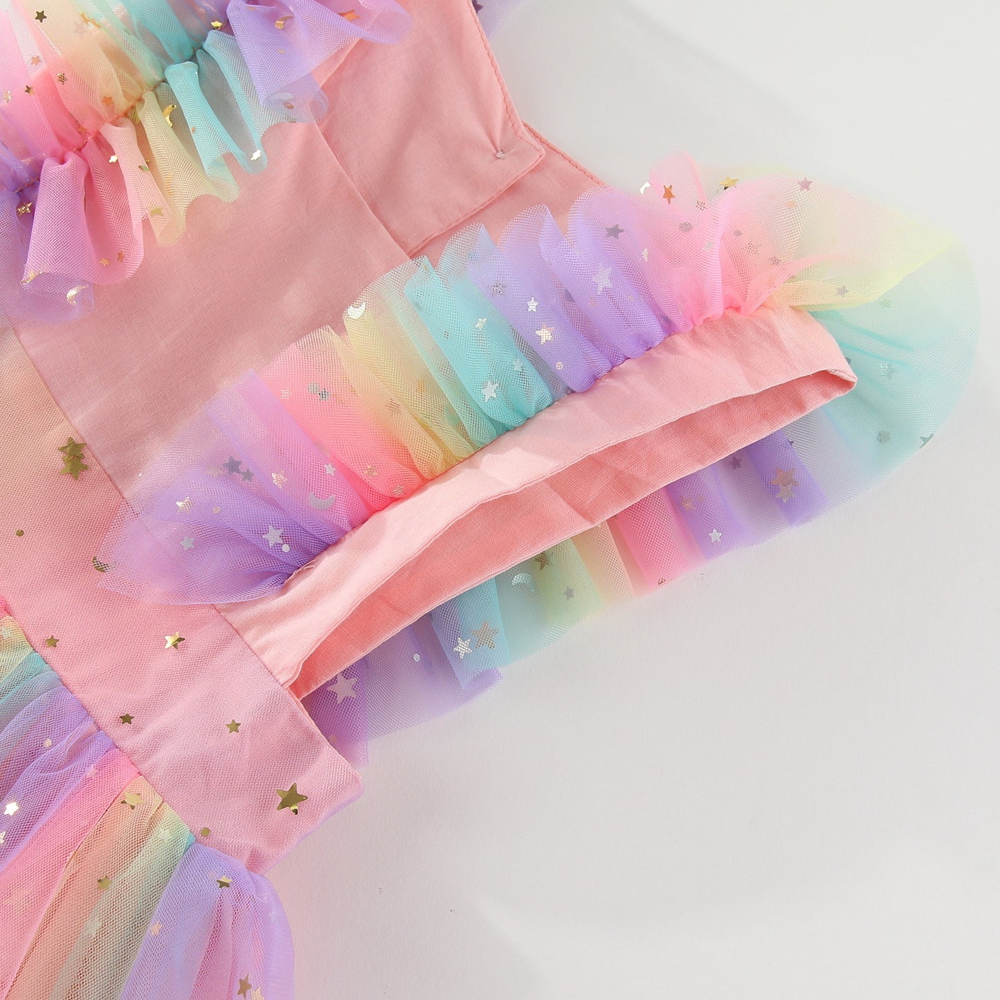 Vestido Infantil Tule Estrelinhas