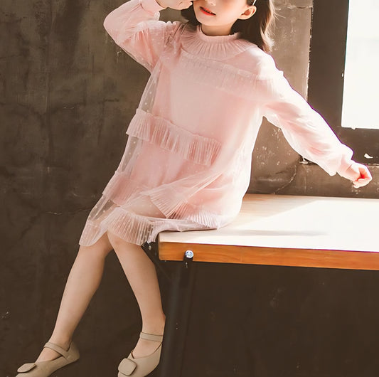 Vestido Infantil Babados Tule