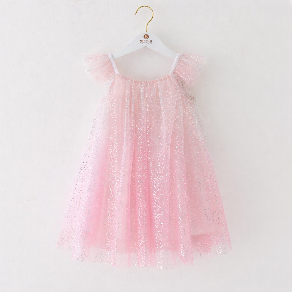 Vestido Infantil Tule Brilhos