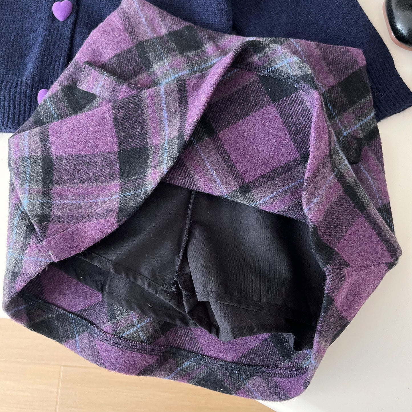 Conjunto Infantil Feminino Xadrez Corações