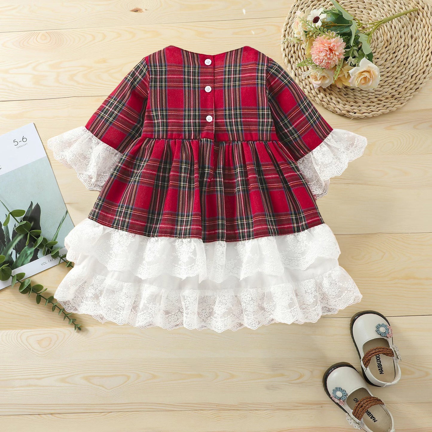 Vestido Infantil Natalino Rendinha