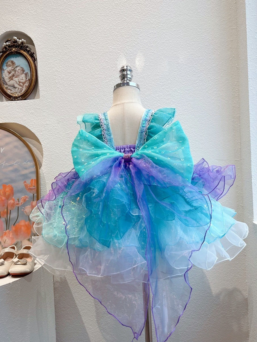 Vestido Infantil com Laço Sereia