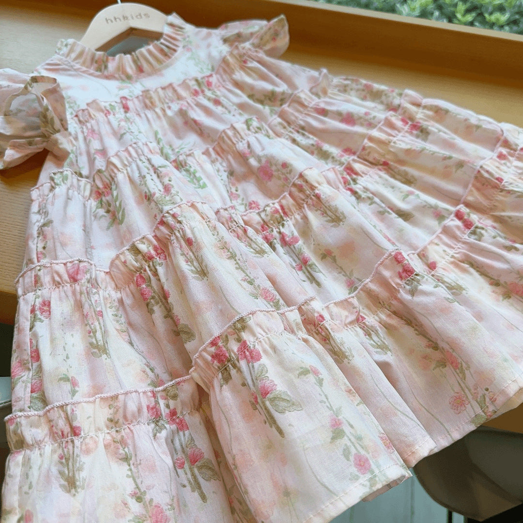 Vestido Infantil Floral Camadinhas
