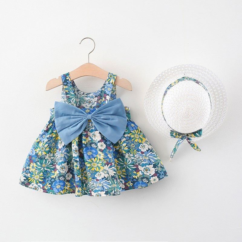 Vestido Infantil Laço + Chapéu