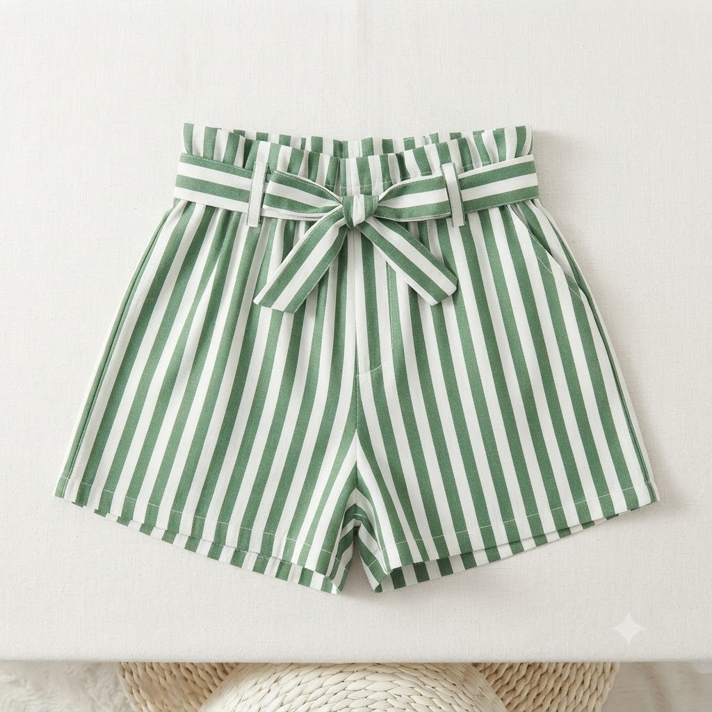 Shorts Listrado Laço