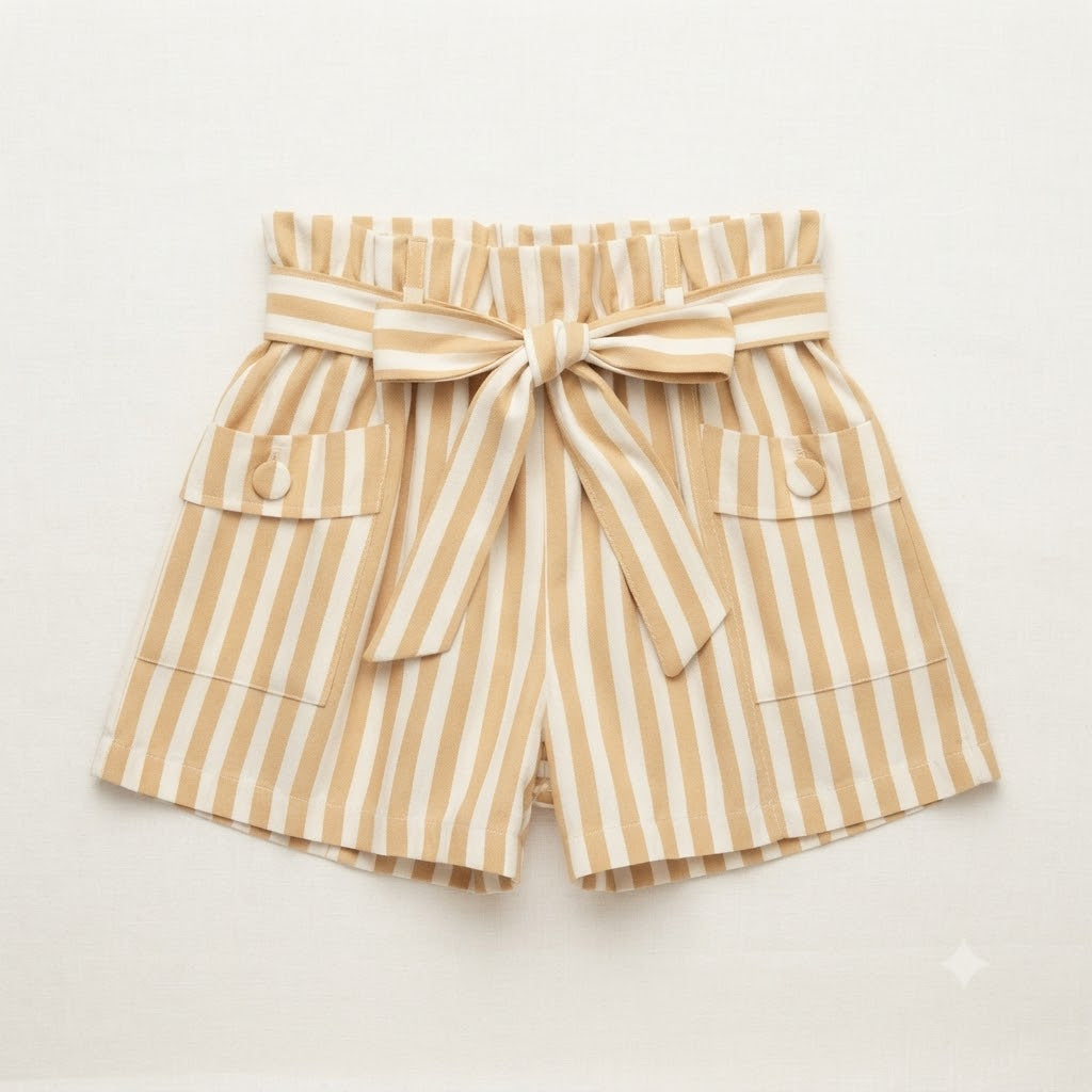 Shorts Listrado Laço