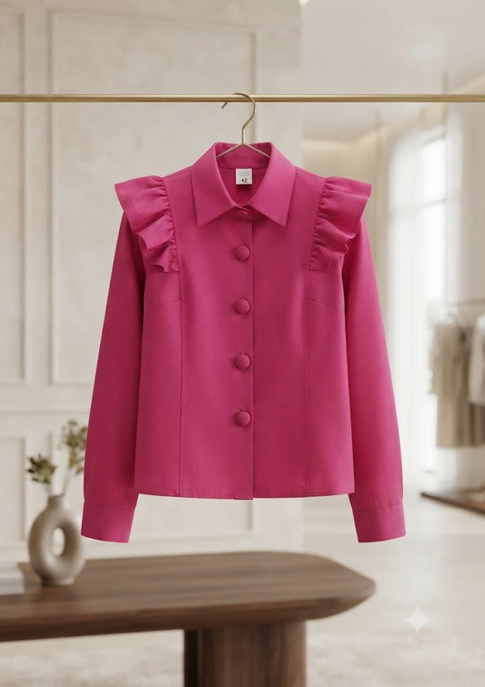 Camisa Infantil Feminina Babado